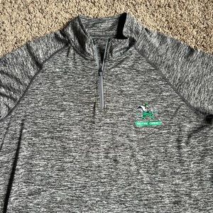 Under Armour Pullover Q-Zip Shirt Notre Dame Fighting Irish Large Gray Golf